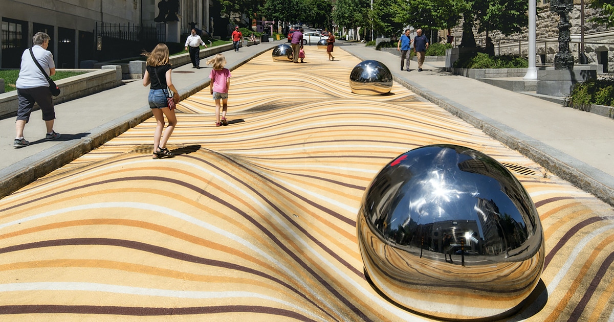 This Flat Street in Montreal Is a Visual Playground That Looks Like Undulating Sand Dunes