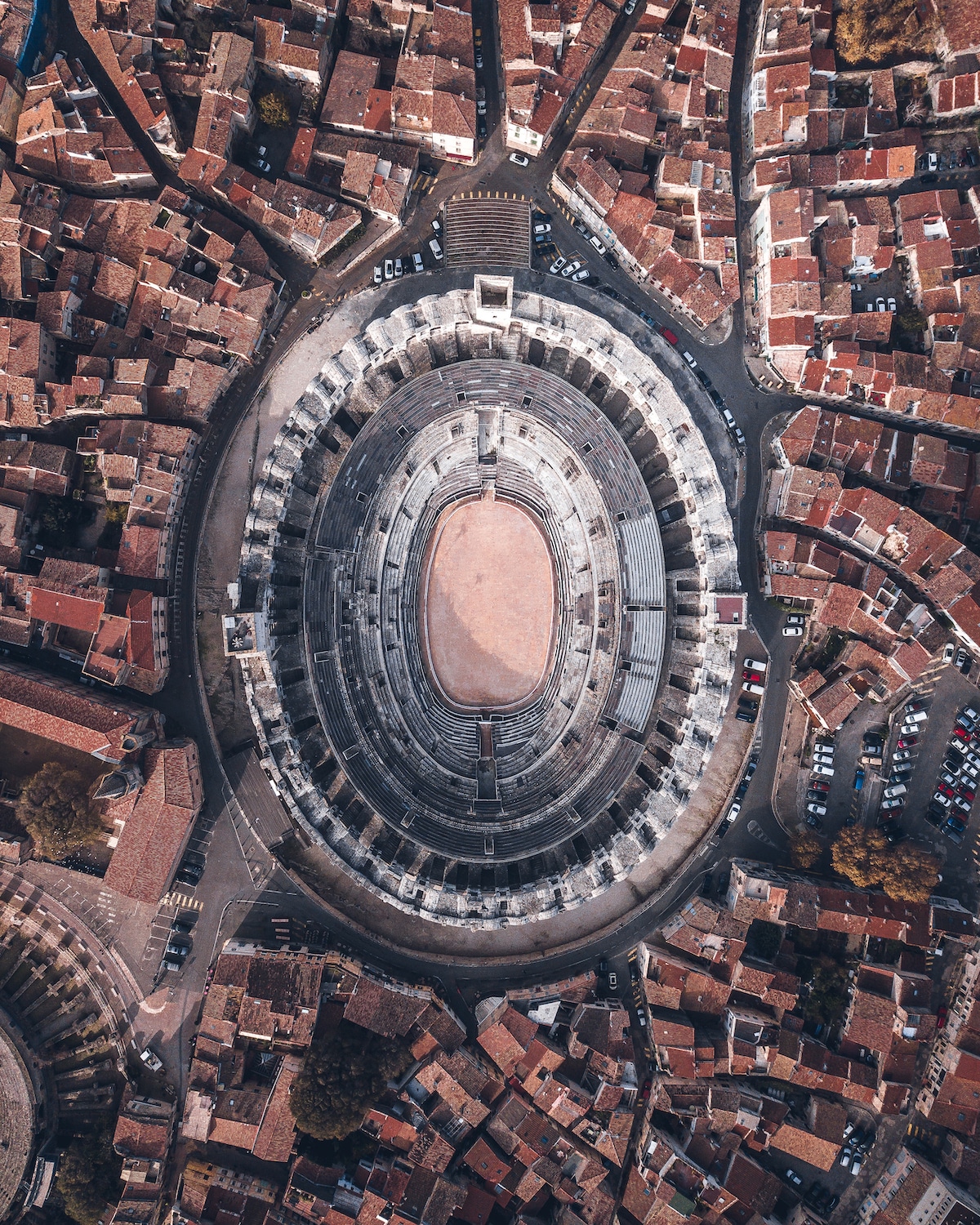 vista aerea de arena de Arles