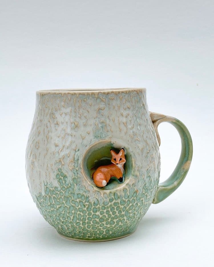 tazas de ceramica con animales por AP Curiosities