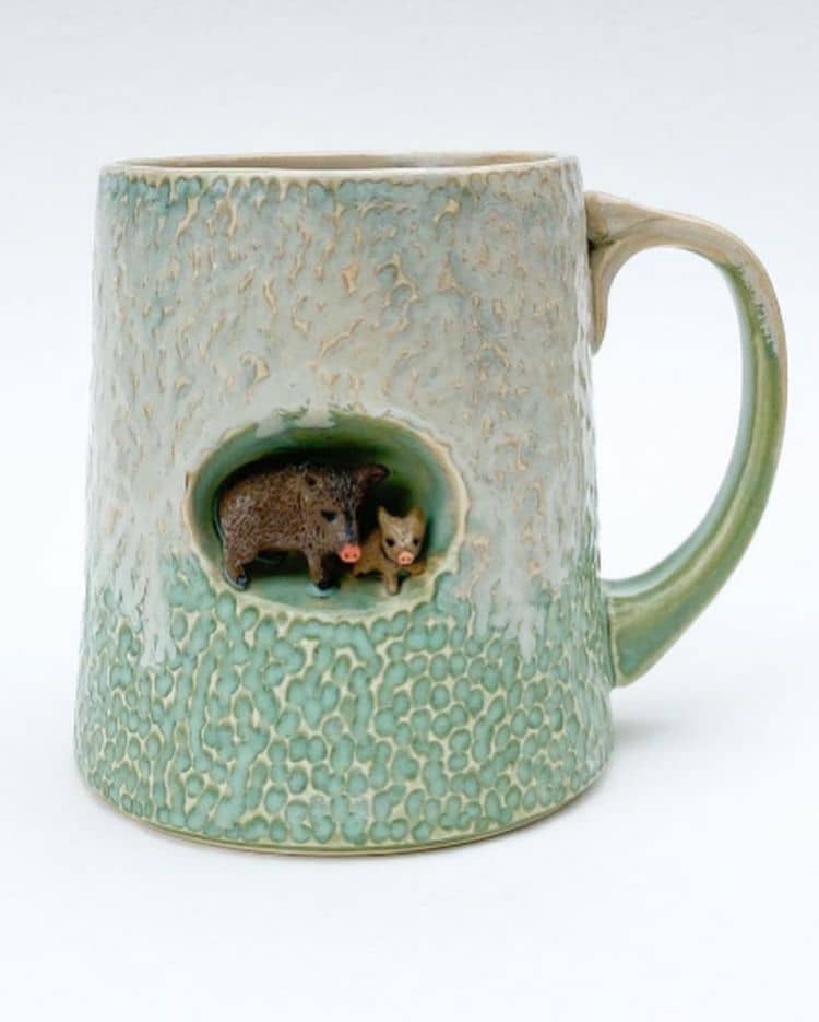 tazas de ceramica con animales por AP Curiosities