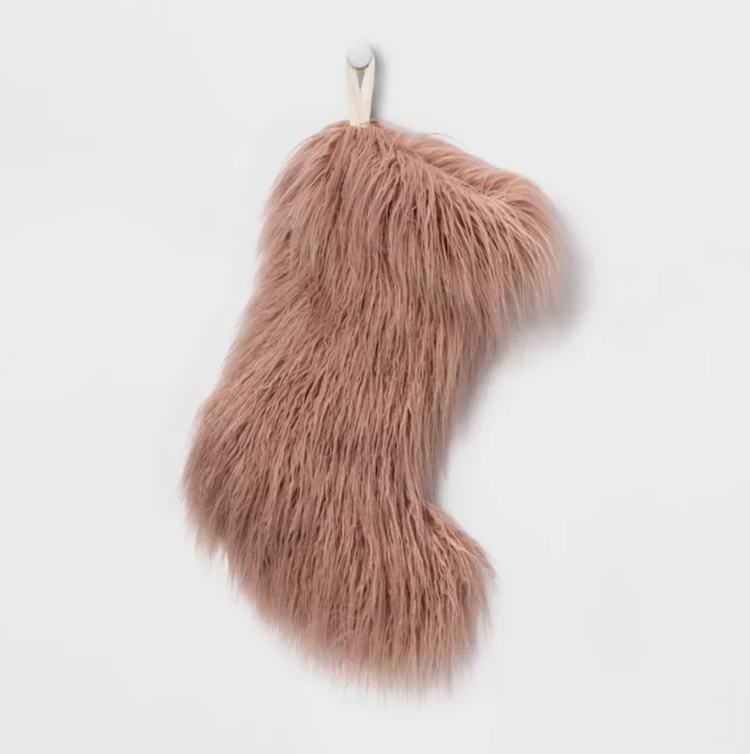 Tibetan Faux Fur Christmas Stocking