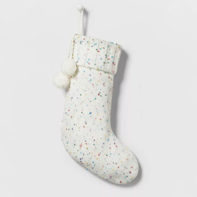 Speckled Knit Christmas Stocking