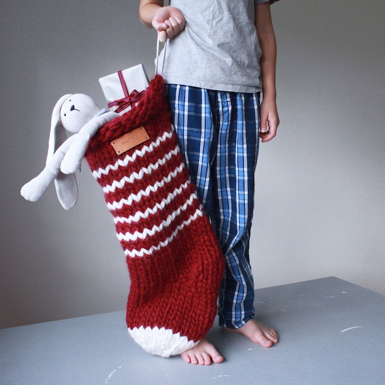 Jumbo Knitted Christmas Stocking Pattern