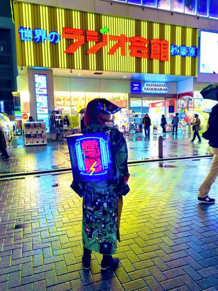 Cyberpunk Backpack with Neon Lights