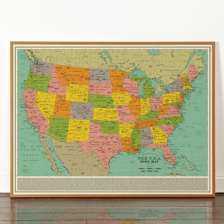 Dorothy USA Song Map Poster
