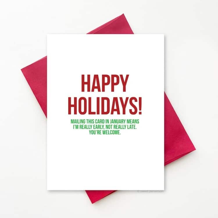 Funny Belated Holiday Card