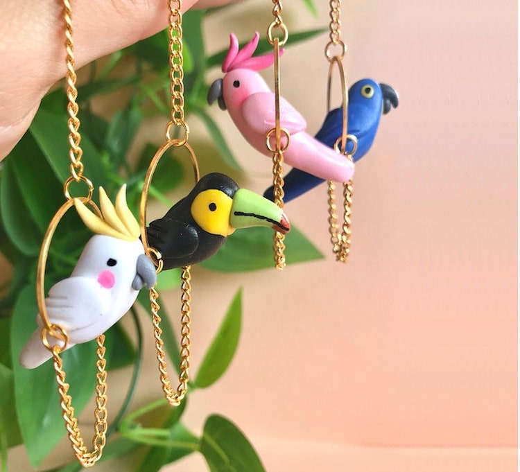 Hanging Bird Earrings