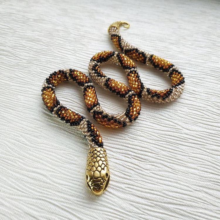 Gold Snake Necklace on Etsy