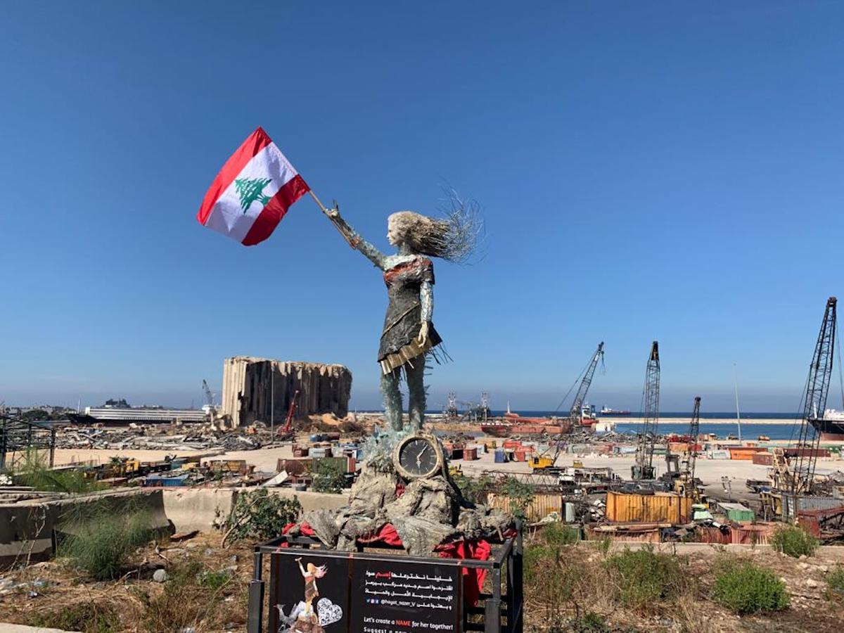 Sculpture Made from Rubble of Beirut Port Explosion