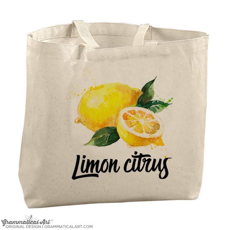 Lemon Canvas Tote Bag