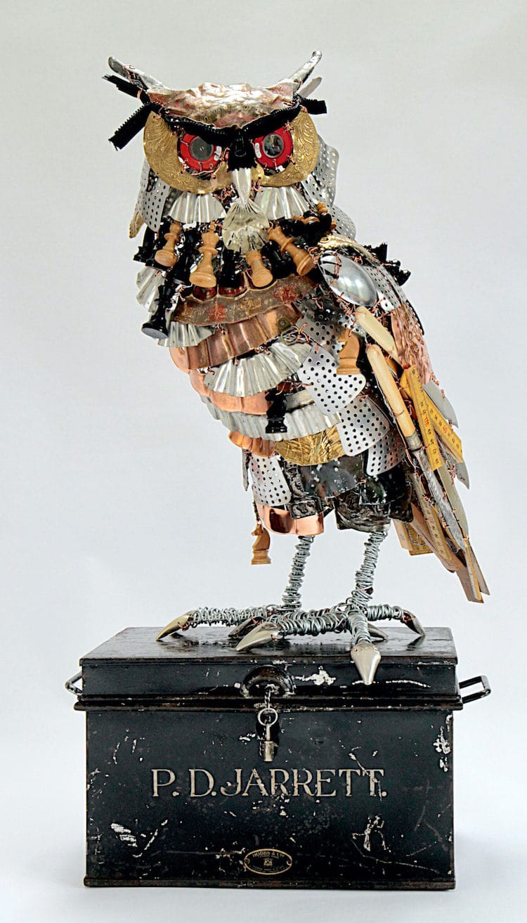 Metal Owl Sculptures by Barbara Franc