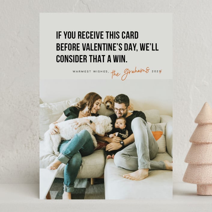 Funny Belated Photo Holiday Card from Minted