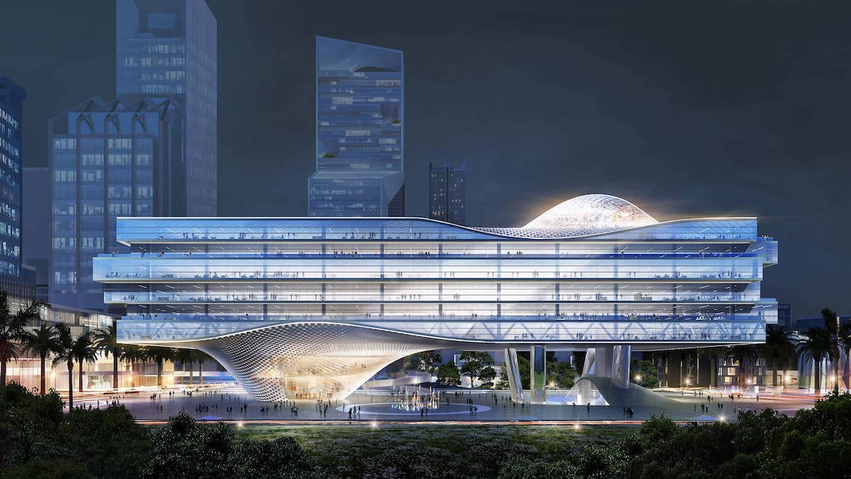 Exterior Rendering of Shenzhen Wave - Architects Reimagine Urban Office Life in Shenzhen Wave Building