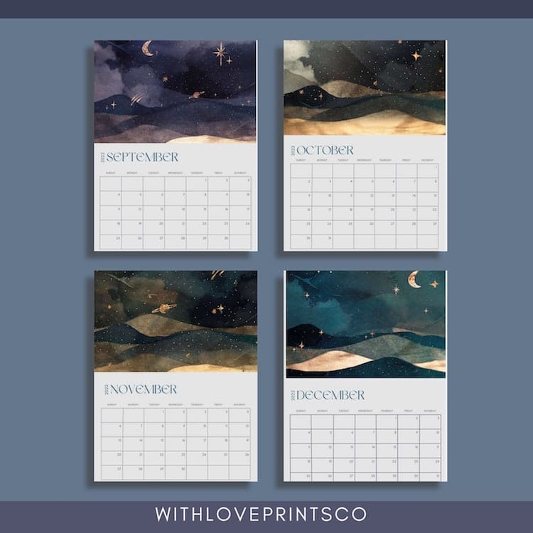 Space Theme Calendar