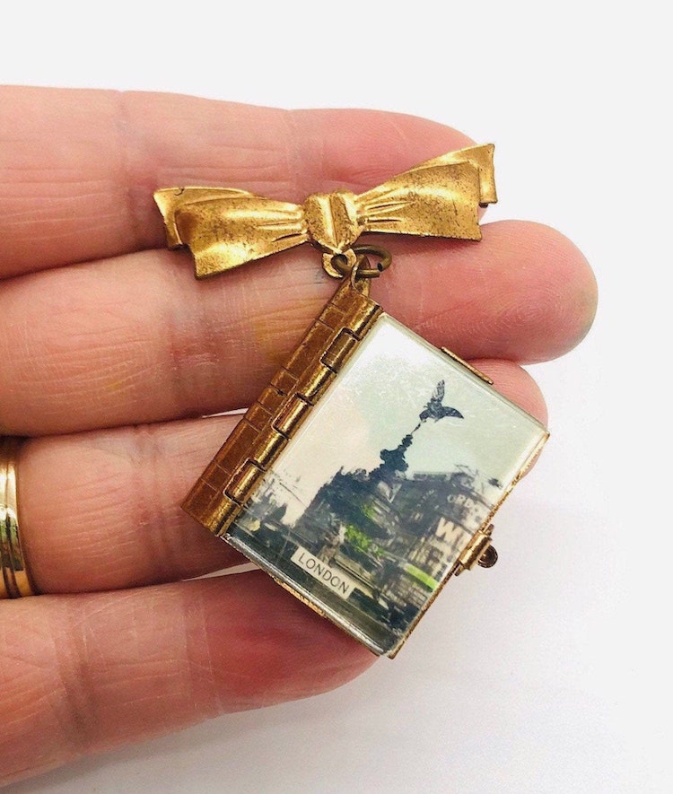 Miniature London Postcard Brooch