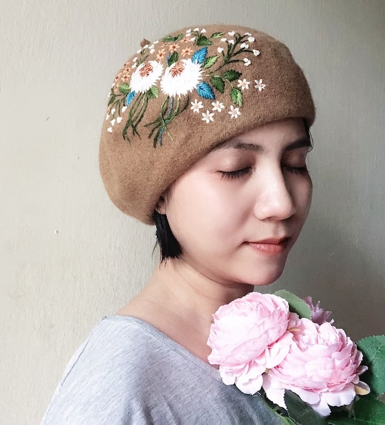 Embroidered Winter Beret