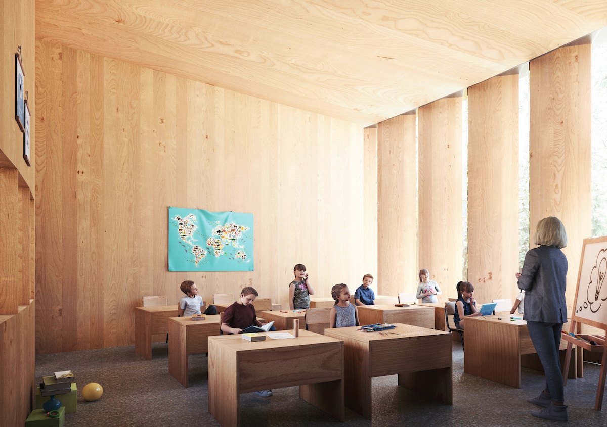 Architect Proposes Wooden Treehouse School for Education Post-Covid