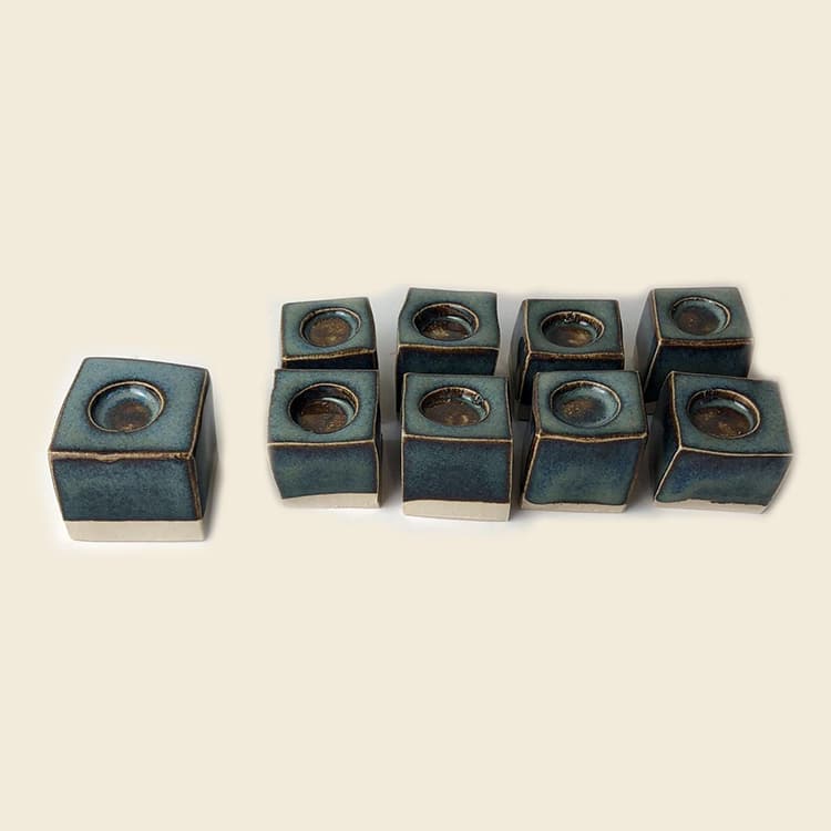 Glazed Ceramic Menorah Cubes