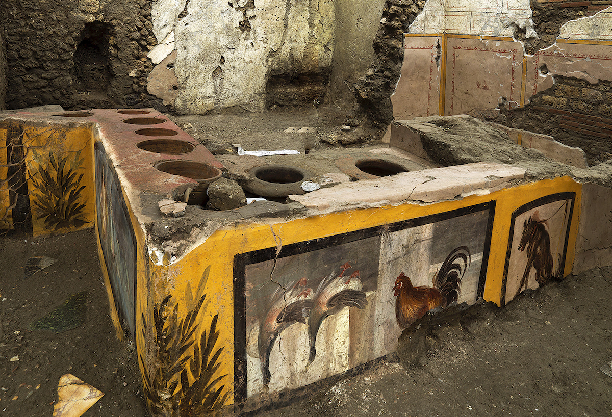 Termopolio, o puesto de comida rápida, descubierto en Pompeya