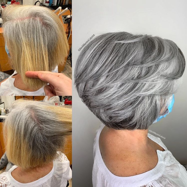 Stylist's Transformations Shows How Beautiful Gray Hair Color Can Be