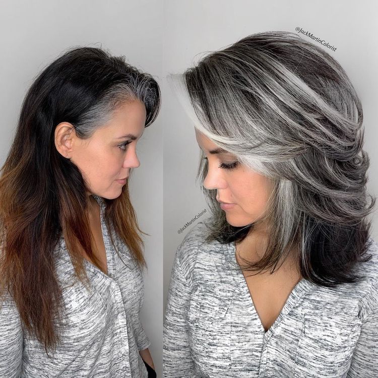 Stylist's Transformations Shows How Beautiful Gray Hair Color Can Be