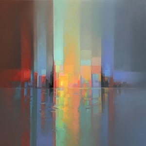 Colorful Abstract Paintings Capture a Pixelated View of Cityscapes