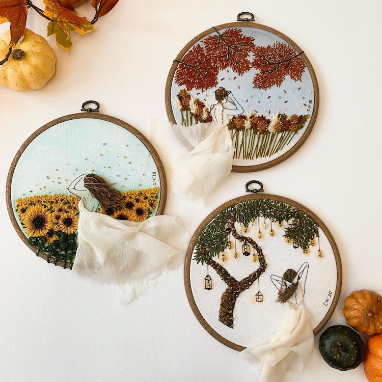 3D embroidery by Kayra Handmade