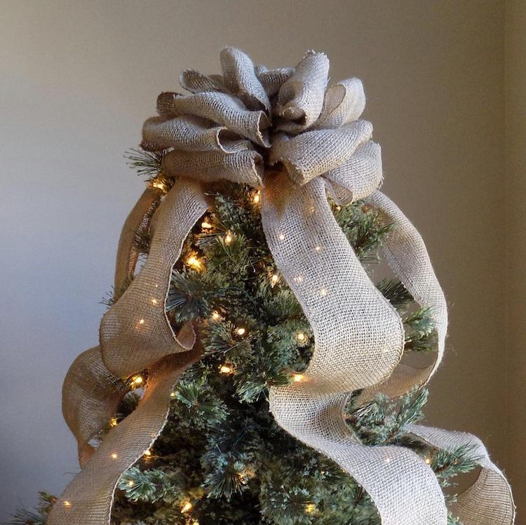 Burlap Bow Tree Topper - 20+ Awesome Items to Complete Your Rustic Christmas Aesthetic