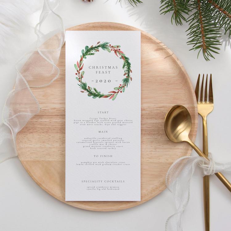 Printable Menu - 20+ Awesome Items to Complete Your Rustic Christmas Aesthetic