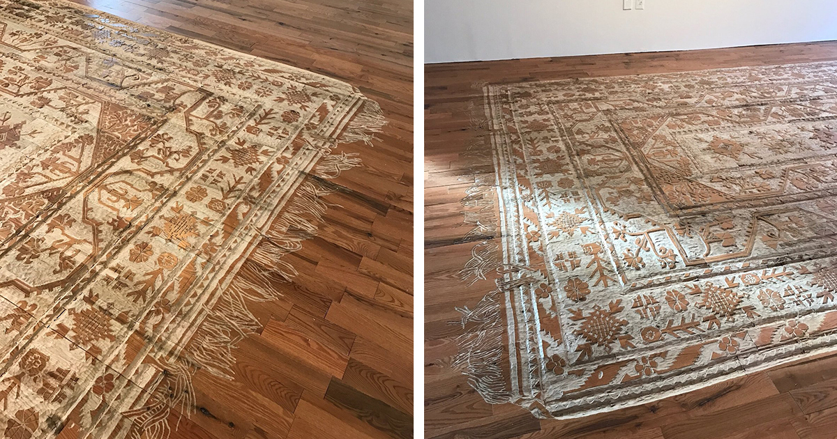 Artist Hand-Carves an Ornate Patterned “Rug” Into a Wooden Floor