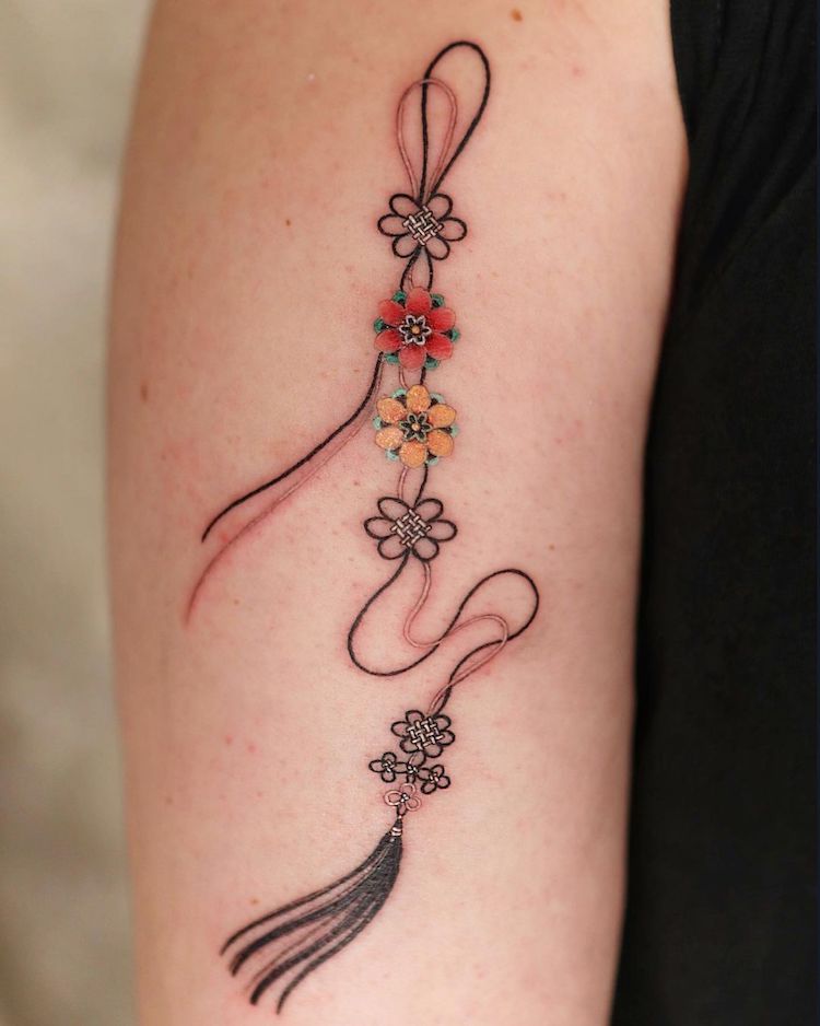 Chinese knot and Jasmine flowers from Ruby Gore in Philadelphia PA  r tattoos
