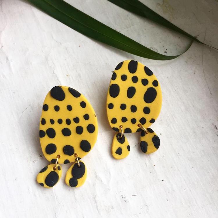 Yayoi Kusama Polka Dot Clay Earrings