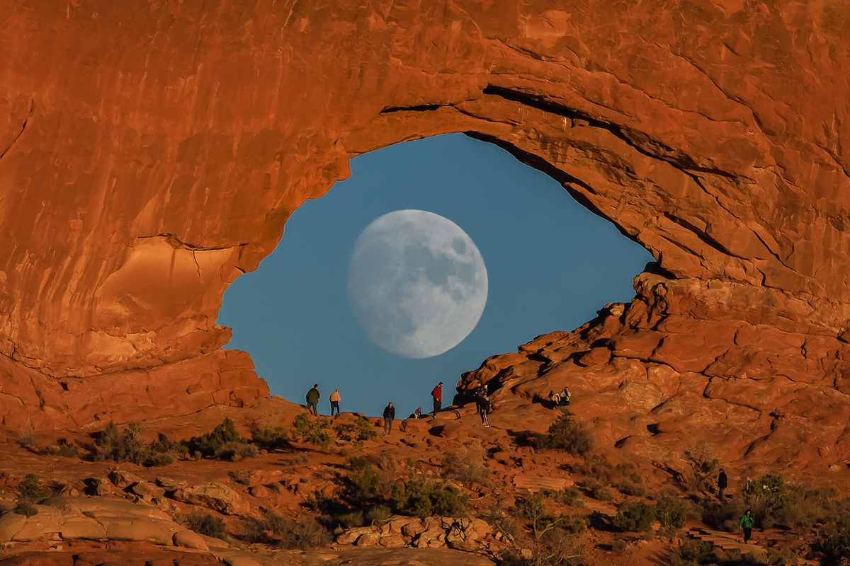 Surreal Moon Photo in Arches National Park
