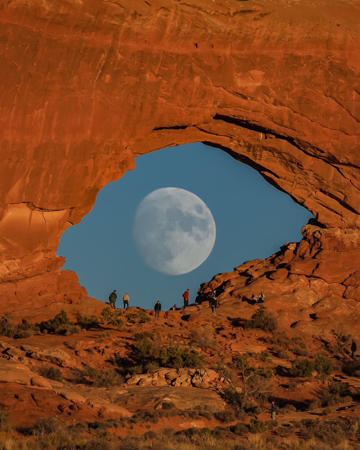 Surreal Moon Photo in Arches National Park