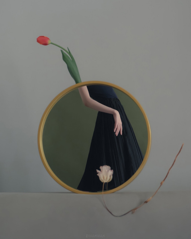 Ziqian Liu Captures Poetic Self Portraits In Clever Mirror Reflections