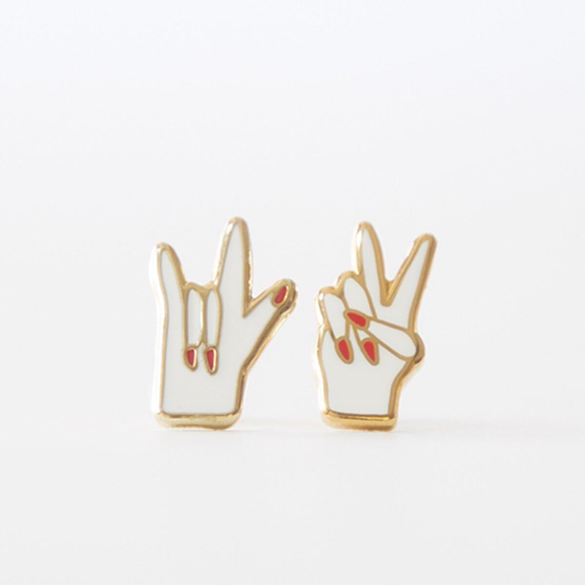 Peace & Love Stud Earrings