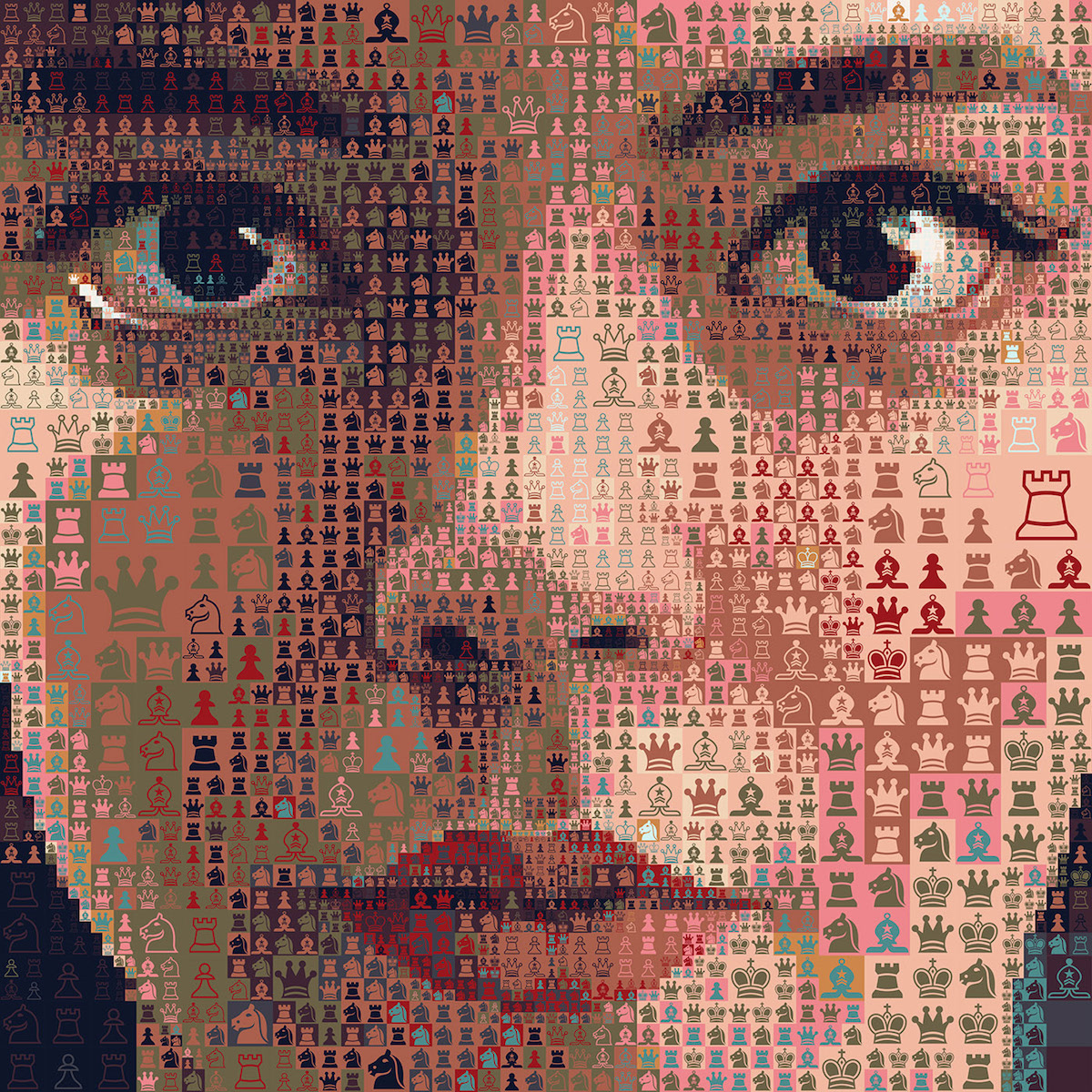 Mosaic Portrait of The Queen's Gambit by Charis Tsevis