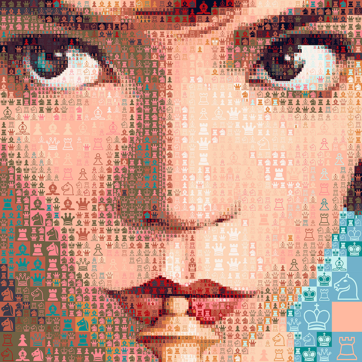 Mosaic Portrait of The Queen's Gambit by Charis Tsevis