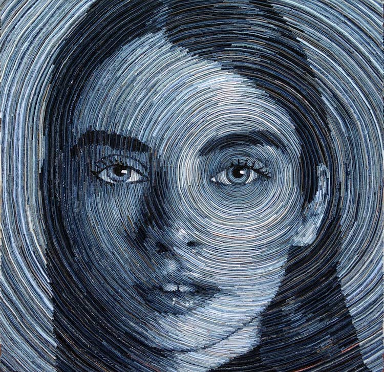 Realistic Portraits Made Out of Denim by Deniz Sagdic