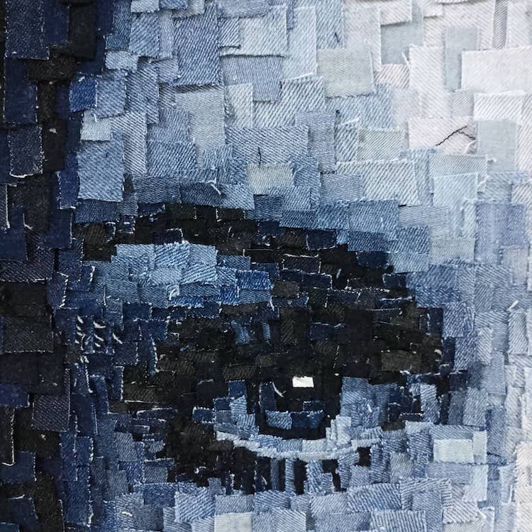 Realistic Portraits Made Out of Denim by Deniz Sagdic