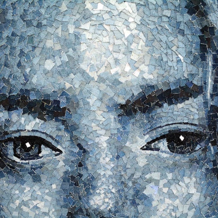 Realistic Portraits Made Out of Denim by Deniz Sagdic