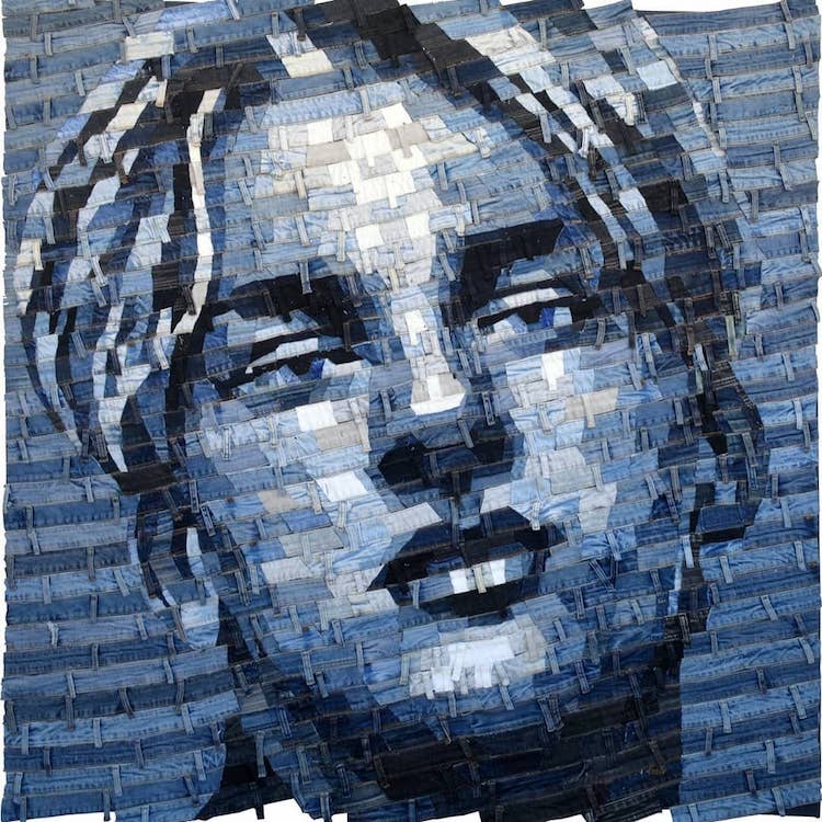 Realistic Portraits Made Out of Denim by Deniz Sagdic