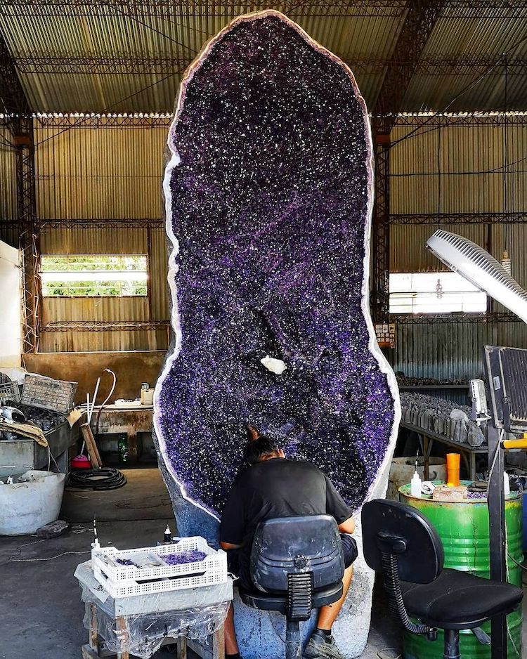 amethyst geode outside