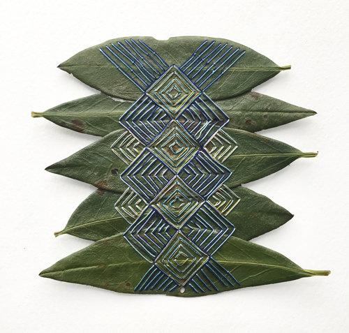 Leaf Embroidery Art by Hillary Waters Fayle