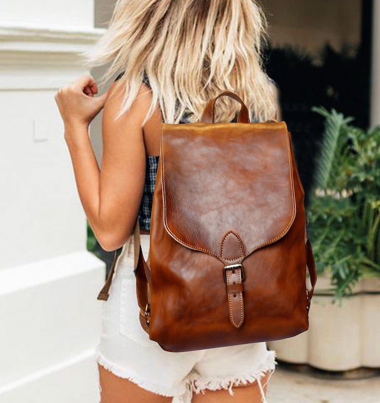 Brown Leather Rucksack