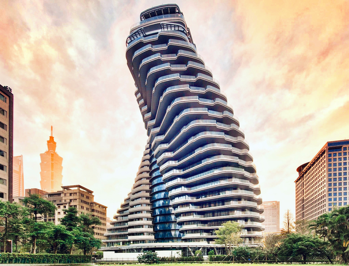 This Twisting Carbon-Absorbing Tower in Taipei Will Soon Be Completed