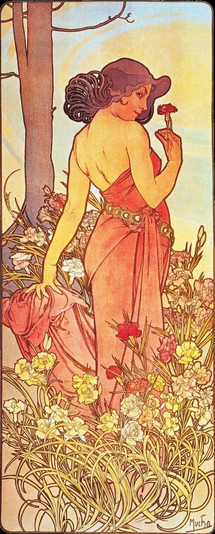 Small Alphonse Mucha Art Nouveau Art Reproduction Morning Star Print Picture NEW