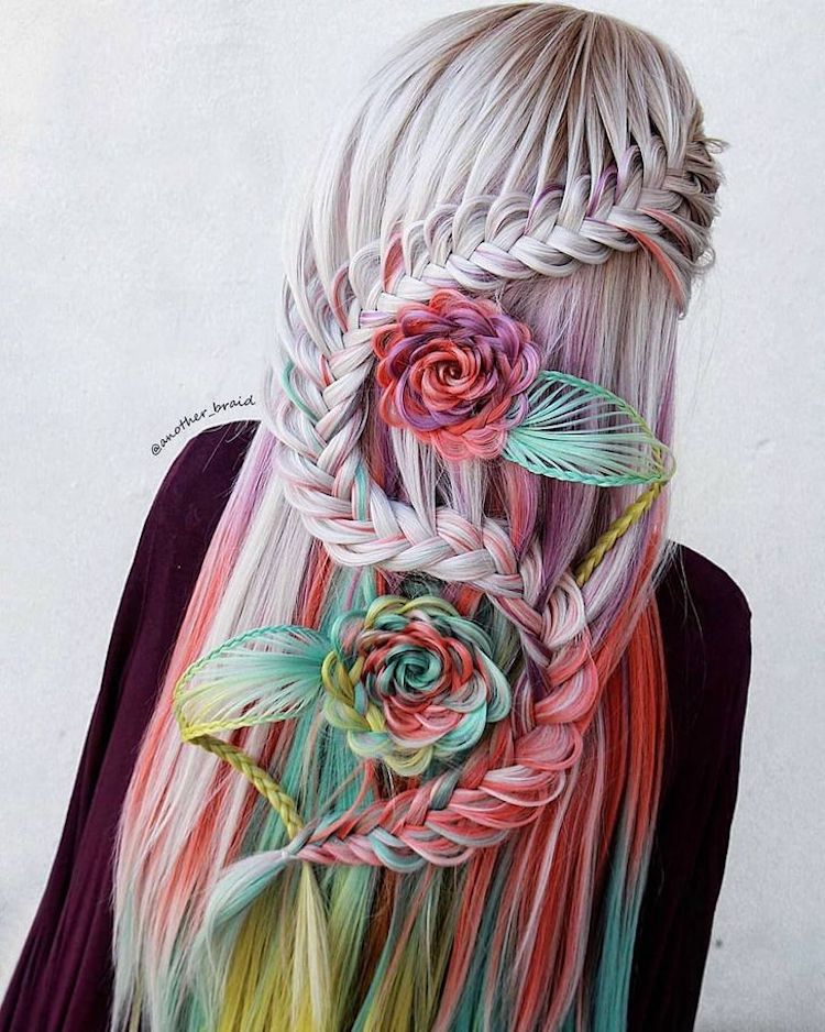 Artista crea elaborados peinados con trenzas que casi parecen tejidos