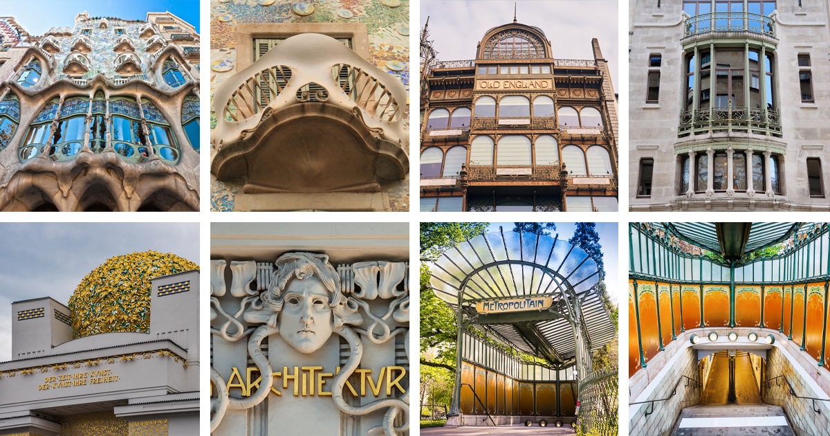 5 bâtiments qui représentent l'architecture Art Nouveau 