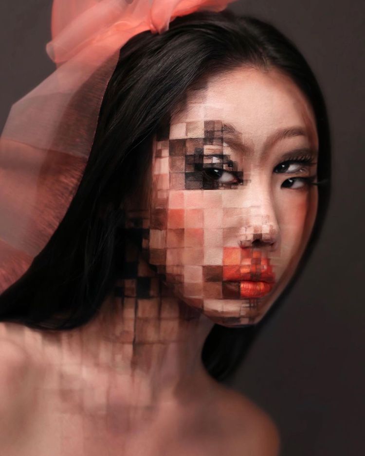 ilusiones ópticas con maquillaje por Dain Yoon